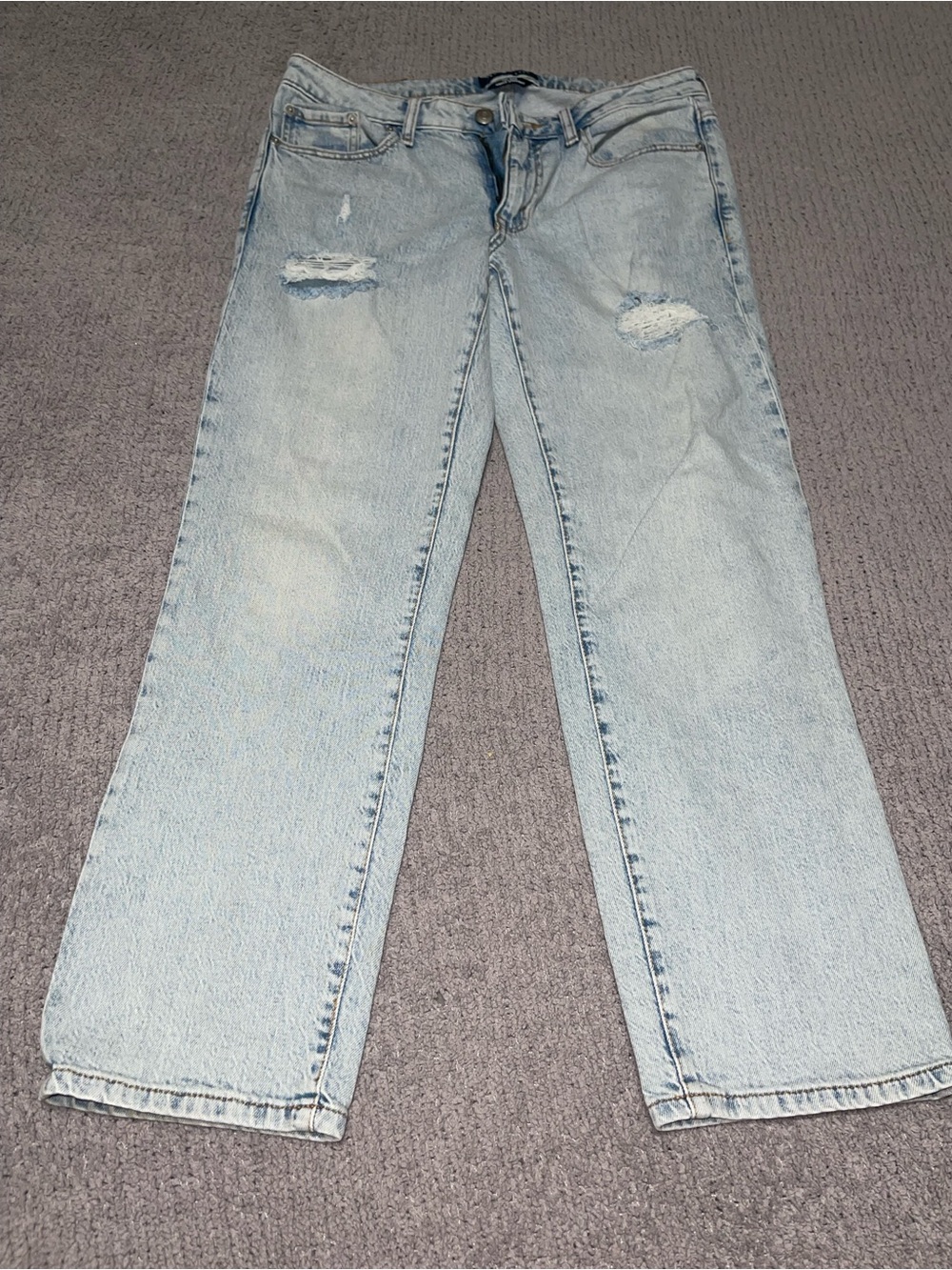 Aeropostale Light Blue Mid-Rise Ankle Straight Jeans
